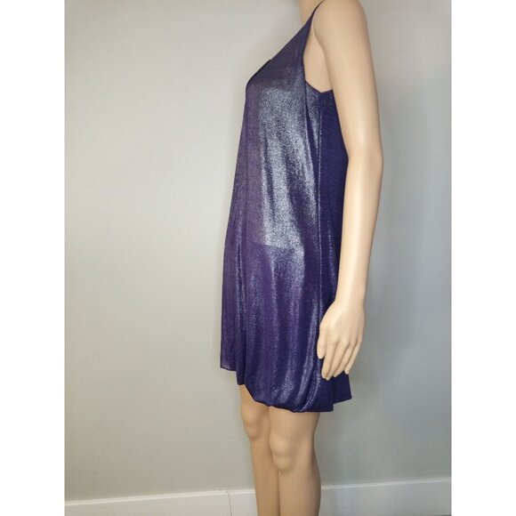 Xhilaration Junior's Purple Silver Bubble Skirt Mini Dress Size Small - Picture 2 of 6